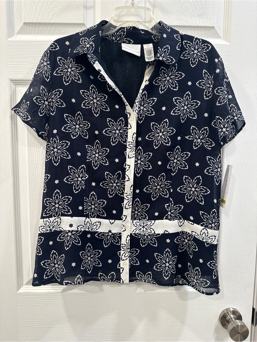 Alfred Dunner button down floral blouse plus-size 14 NWT